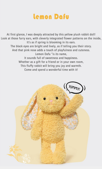 Jooki Original YUMMY RABBIT Lemon Dafu Plush