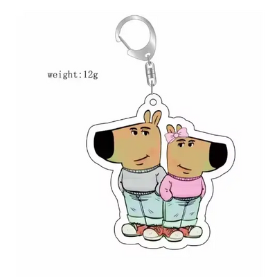 Just A Chill Guy and Girl Keychain - Surprey
