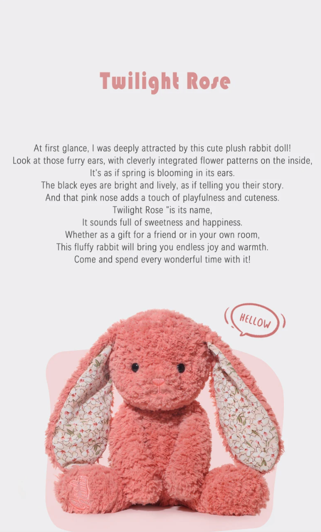 Jooki Original YUMMY RABBIT Twilight Rose Plush
